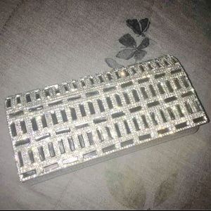 ✨SOLD✨Jeweled Silver Prom Clutch
